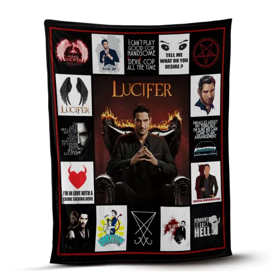 Discover Lucifer Blankets, The Fallen Angel Fleece Sherpa, Lucifer Morningstar Blankets
