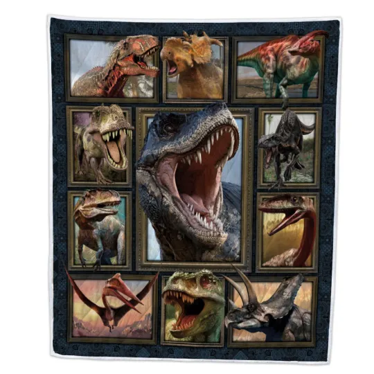 Discover Dinosaur 3D Blankets, Jurassic Dino Theme Quilt, Dinosaur Gift for Lovers