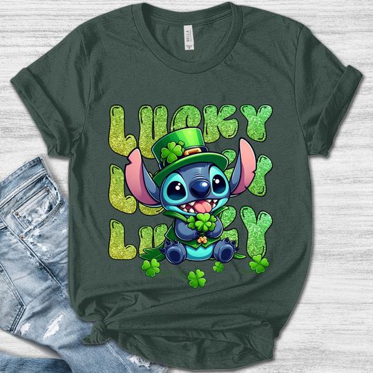 Discover Happy St Patrick's Day Stitch Shirt, Disney Stitch Shamrock Shirt