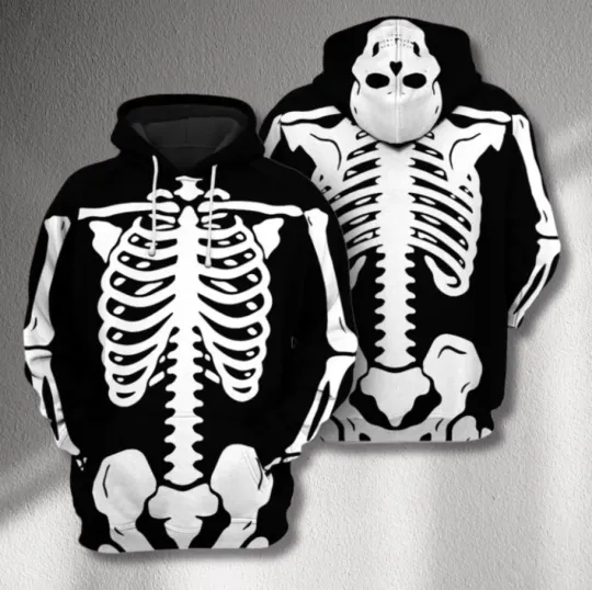 Discover 3D Skeleton Costume Hoodie All-Over Print Unisex Sweatshirt