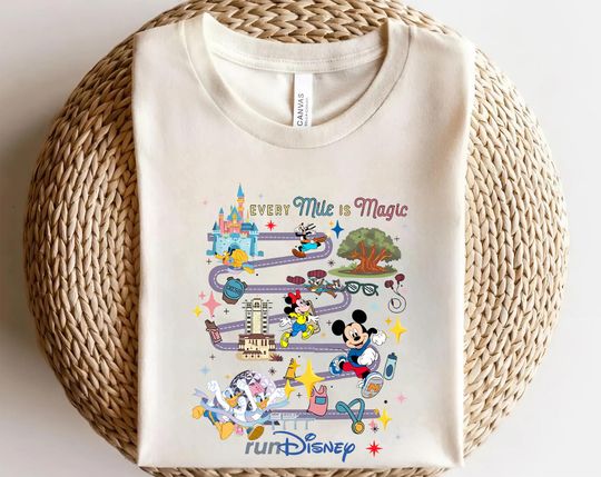 Discover Run Disney Every Mile Is Magic Shirt Disney Marathon Mickey n Friends Running Race Day Shirt