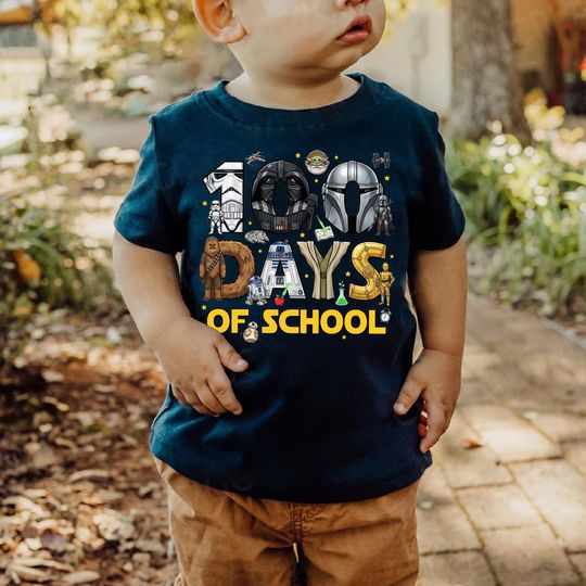 Discover Star Wars 100 Days Of School Tee, Kids 100 Days Of School Gift, Back to School Shirt