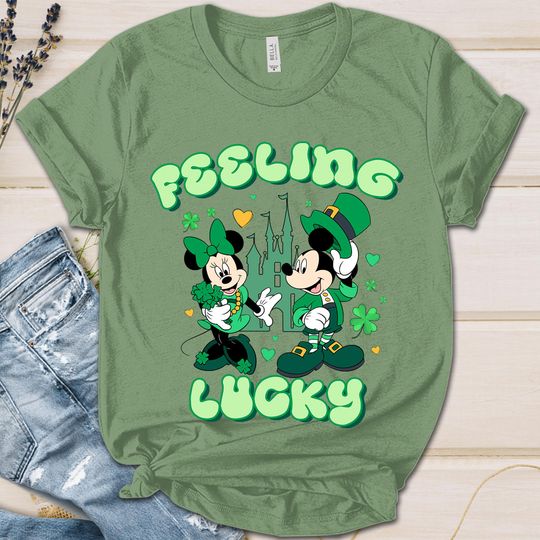 Discover Disney Mickey St Patrick's Day Shirt, Mickey St Patrick's Day Tee, Feeling Lucky Shirt