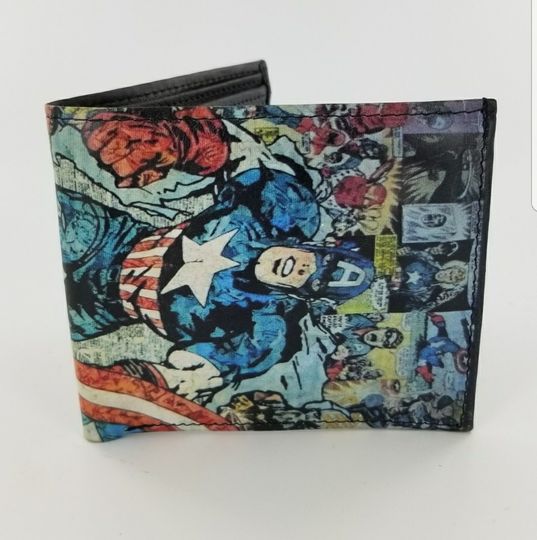Superhero Handmade Leather Wallet,Action Comic Book Hero Inspired,Personalized Mens Wallet,Fully Lasrprinted.