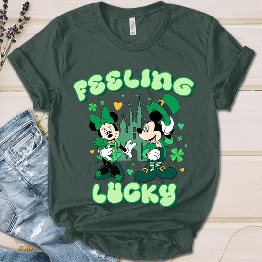 Discover Disney Mickey St Patrick's Day Shirt, Mickey St Patrick's Day Tee, Feeling Lucky Shirt