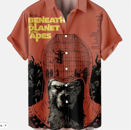 Discover Planet of The Apes 3D Print Unisex Retro Hawaiian Shirt