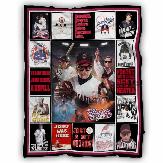 Discover Major League Blankets, Bats and Balls Fleece Sherpa Tom Berenger Blanket