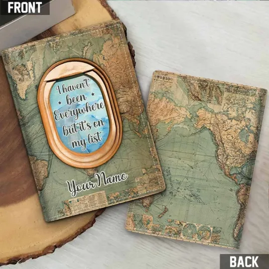 Discover Personalized Traveling I Haven't Been Everywhere Leather Passport Cover Gift