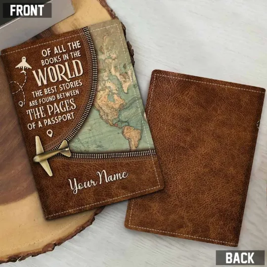 Discover Personalized Traveling Are Found Between The Places Leather Passport Cover Gift