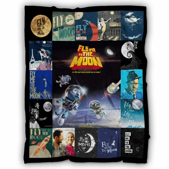 Discover Fly Me To The Moon Blankets, In Other Words Fleece Sherpa Blanket Frank Sinatra