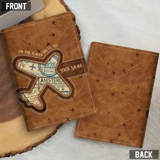Discover Personalized Traveling Oh The Places You'll Go Leather Passport Cover Gift