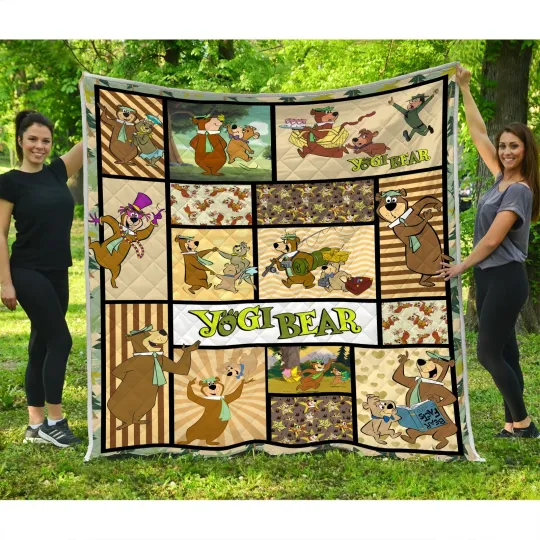 Yogi Bear Classic Cartoon Quilt Blanket – Retro Animation Cozy Gift