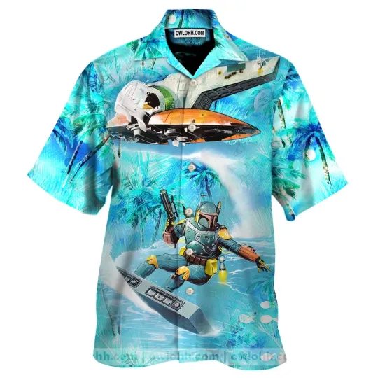 Discover Boba Fett S Surfing All Over Print 3D Hawaiian Shirt_6wk_6