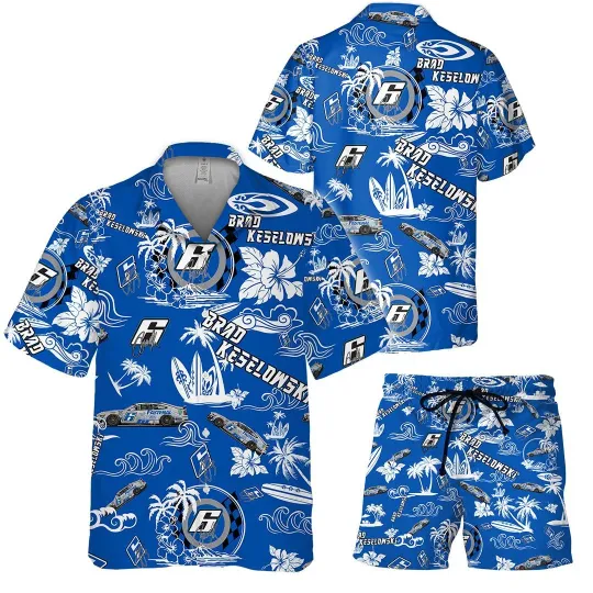 Discover Brad Keselowski NASCAR Racing Hawaiian Shirt and Shorts Set
