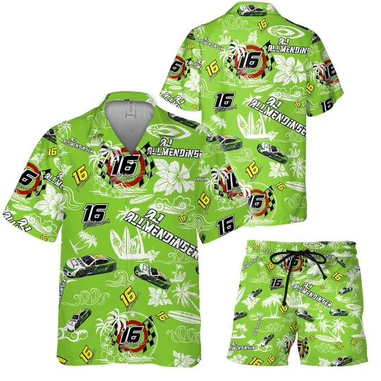 Discover AJ Allmendinger NASCAR Racing Hawaiian Shirt and Shorts Set