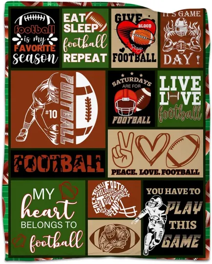 Discover Football Blankets, Live Love Football Fleece Sherpa, Birthday Gifts for Players