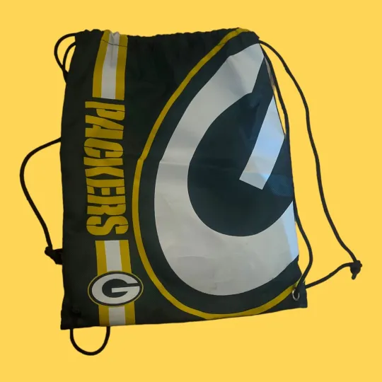 Green Bay Packers football Drawstring Bag