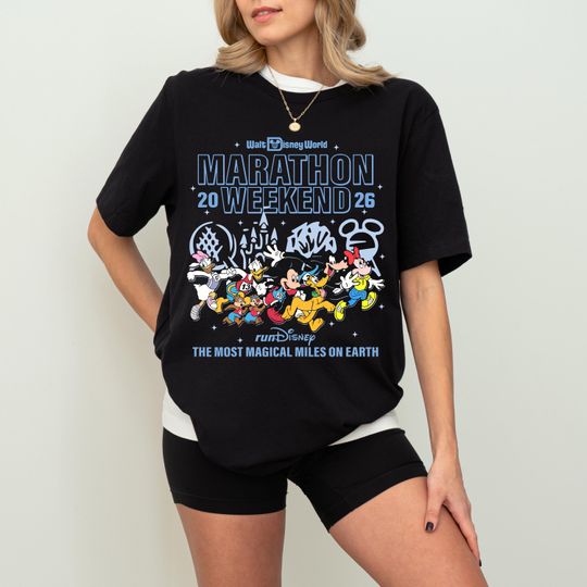 Discover Disney Marathon Shirt, Mickey And Friends Running Tee, Goofy And Pluto 2026 Marathon Tee, Daisy Duck Weekend Run Tee, Marathon Family Shirt