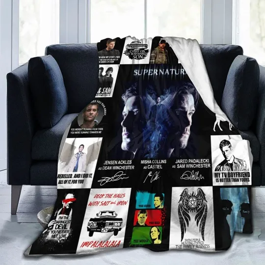 Supernatural Blanket, Supernatural Movies Fleece Sherpa, Gifts for Lovers