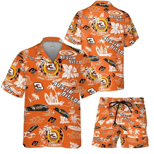 Discover Austin Dillon Nascar Racing Hawaiian Shirt and Short Pants