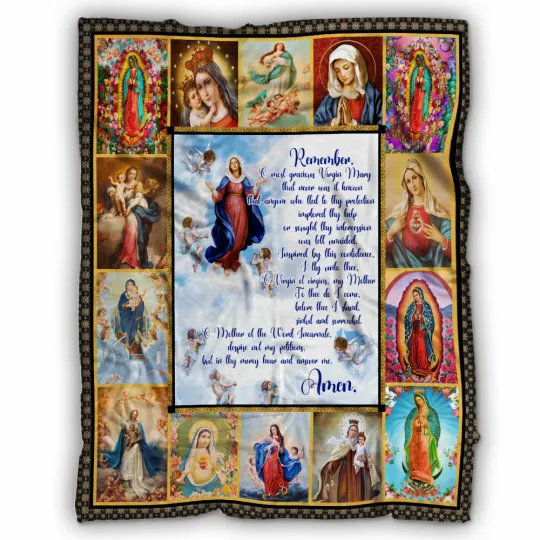 Discover Mary Mother Of Jesus Blanket, Mary Mother Fleece Sherpa Blanket, Gift Ideas