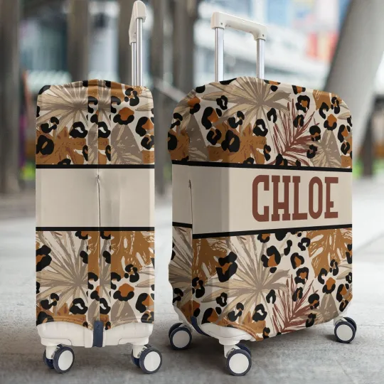 Discover Personalized Tropical Pattern Travelling Luggage Cover, Travelers Gift