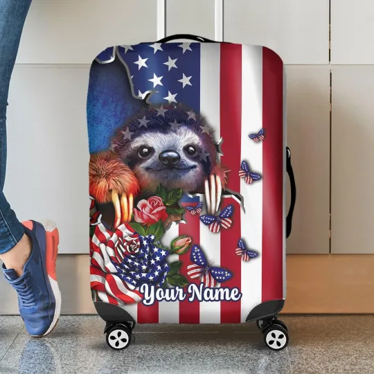Discover Personalized Sloth Travelling Luggage Cover, Gift For Animal Lovers, Sloth Lover