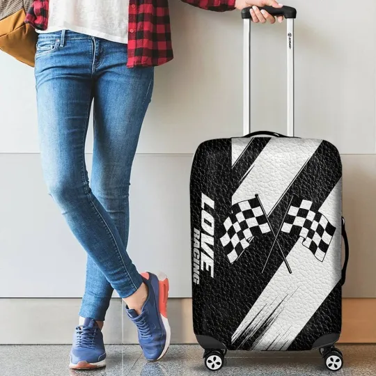 Discover Race Everywhere Racing Travelling Luggage Cover, Love Racing