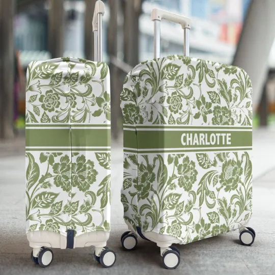 Discover Personalized Floral Pattern Travelling Luggage Cover, Gift  For Travelers