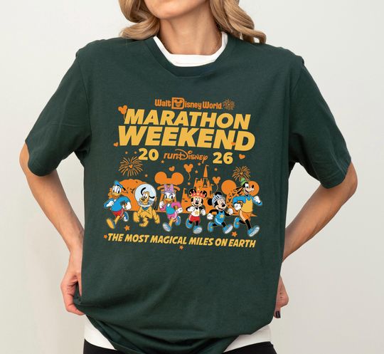 Discover Disney Marathon Weekend 2026 T-Shirt, WDW Disney Mickey Run Sweatshirt, The Most Magical Miles On Earth Tee, Run Disney Mickey Friend Shirts