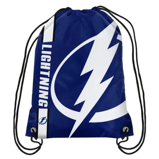 Discover Tampa Bay Lightning Back Pack/Sack Drawstring Bag NHL Cinch Backpack Side Stripe