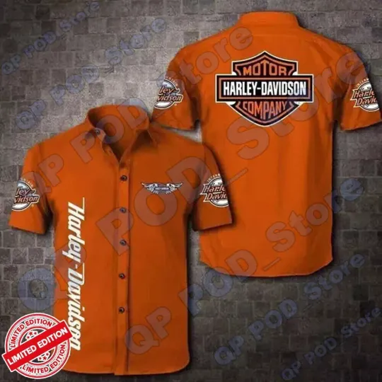 Discover SALE Haarleyy Davidson Hawaiian Shirt 3D Orange Limited Edition S 5XL Best Gift
