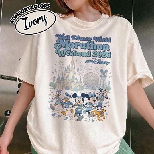 Discover Comfort Color Walt Disney World Marathon Weekend 2026 Shirt, Mickey and Friends Run Disney Epcot, Runner 5K 10K Half Marathon, Dopey RK3I11