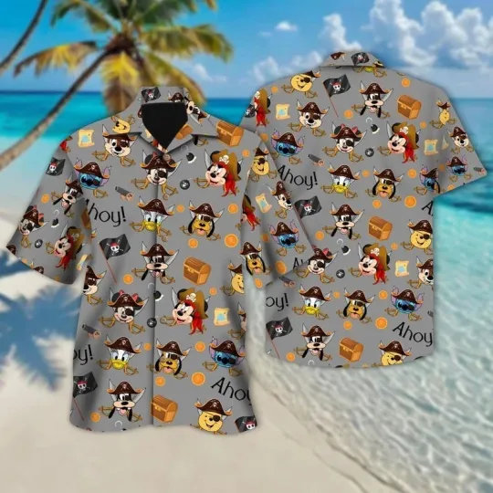 Discover Disney Mickey And Friends Cruise Hawaiian Shirt, Mickey Pirate Hawaii Shirt, Pir