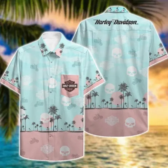 Discover Hawaiian Shirt Haarleyy Davidson Hawaii Shirt Design 3D Full Printed