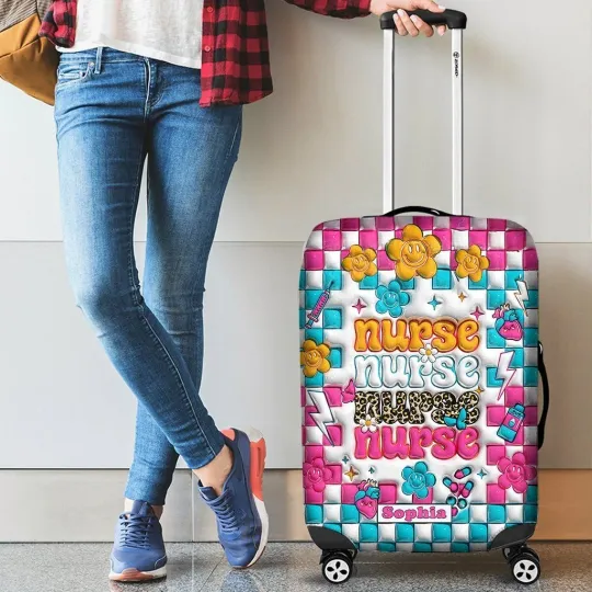 Discover Personalized Nurse Travelling Luggage Cover, Gift For Healthcare Lovers, Nurse