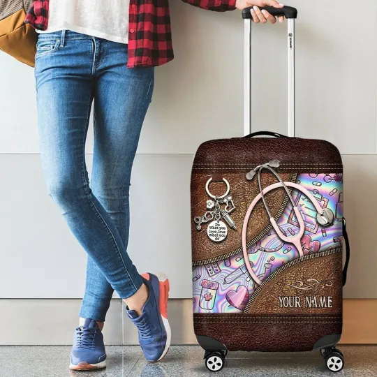 Discover Personalized Nurse Travelling Luggage Cover, Gift For Healthcare Lovers, Nurse