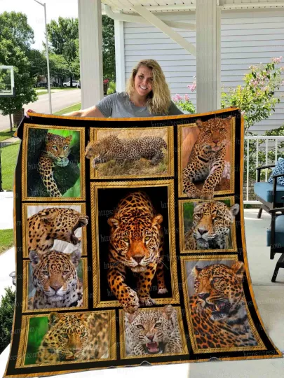 Discover Leopard Blanket, Leopard 3D Theme Quilt, Fleece Sherpa, Gifts For Lovers