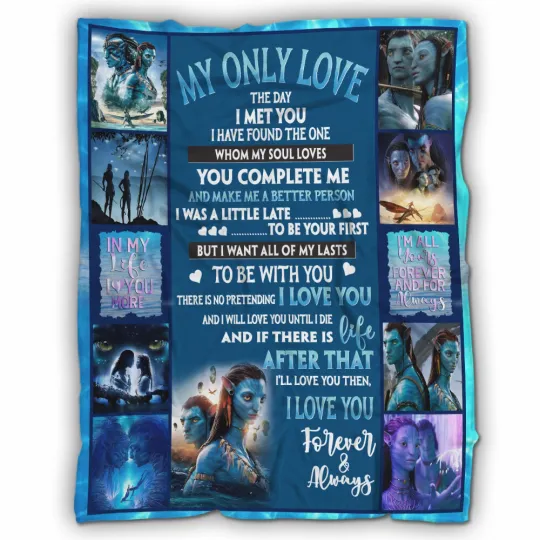 Discover Only Love I Love You Forever Blanket, The Way of Water Fleece, Sherpa Blanket