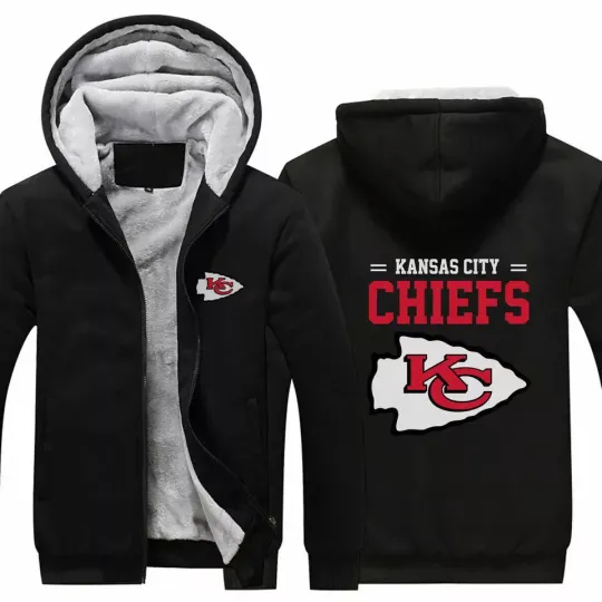 Men's Kansas City Fleece Zip-Up Hoodie Winter Jacket