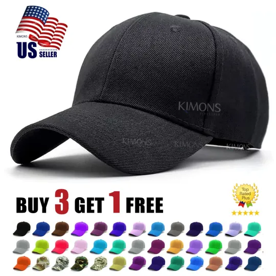 Discover Solid Plain Baseball Cap Trucker  Camo Blank Hat Ball Men Women Adjustable VC