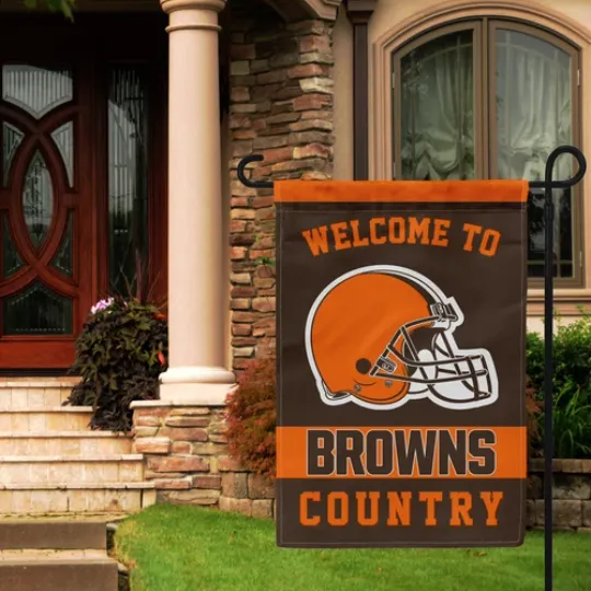 Cleveland Browns Welcome Garden Flag 12x18" Double Sided Football Banner