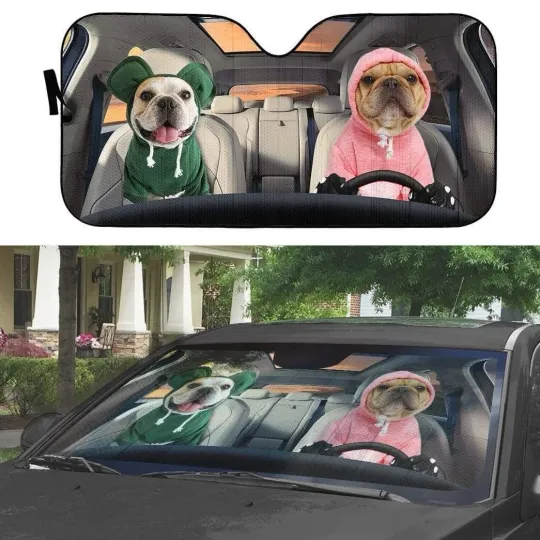 Discover Bull Terrier Dog Car Sunshade Personalized Windshield UV Protector for Vehicles