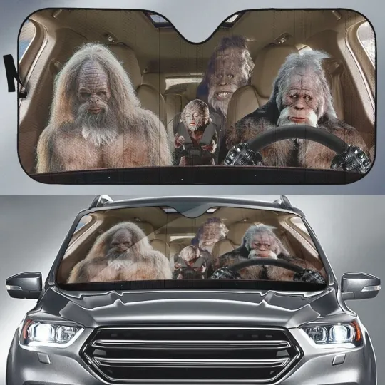 Discover Bigfoot Sasquatch Car Sunshade Personalized Windshield UV Protector for Vehicles