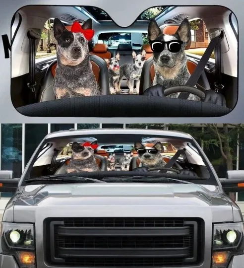 Discover Australian Cattle Dog Car Sunshade Personalized Windshield UV Protector