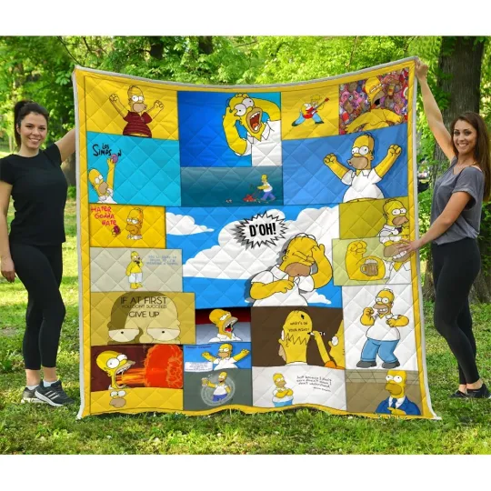 Homer Simpson Quilt, The Simpsons Quilt Blanket Gift Idea