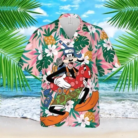 Discover Goofy Dog Hawaiian Button Down Shirt