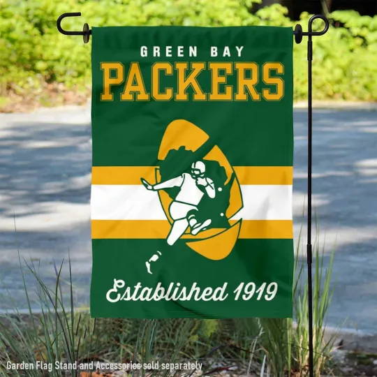 Green Bay Packers Vintage Stripes  Garden Yard Banner Flag
