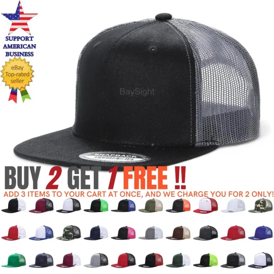 Discover Mesh Trucker Hat Flat Brim Visor Snapback Adjustable Baseball Cap Hip Hop Style