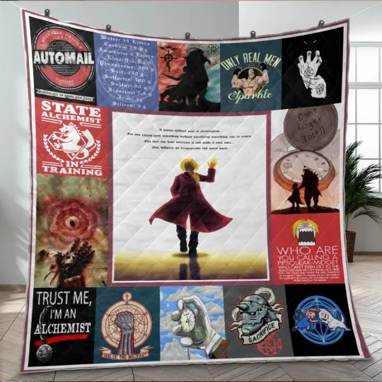 Discover Fullmetal Alchemist Quilt, FMA Quotes Quilt Blanket
